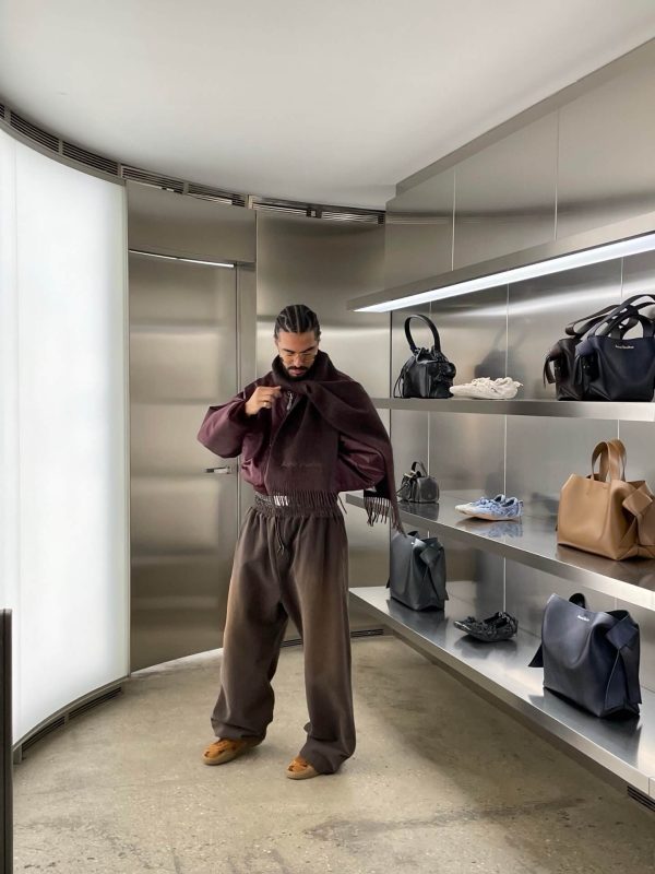 Acne Studios Prowser U Gym Organic Cotton Sweatpants- Dark Brown