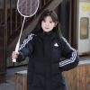 Adidas 3-Stripes Long Down Jacket- Black (1) Adidas 3-Stripes Long Down Jacket- Black