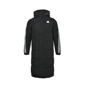 Adidas 3-Stripes Long Down Jacket- Black