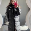 Adidas 3-Stripes Long Down Jacket- Black (2) Adidas 3-Stripes Long Down Jacket- Black