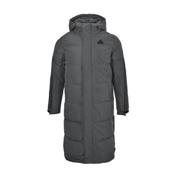 Adidas 3-Stripes Long Down Jacket- Grey (5) Adidas 3-Stripes Long Down Jacket- Grey