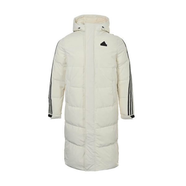 Adidas 3-Stripes Long Down Jacket- White (6) Adidas 3-Stripes Long Down Jacket- White