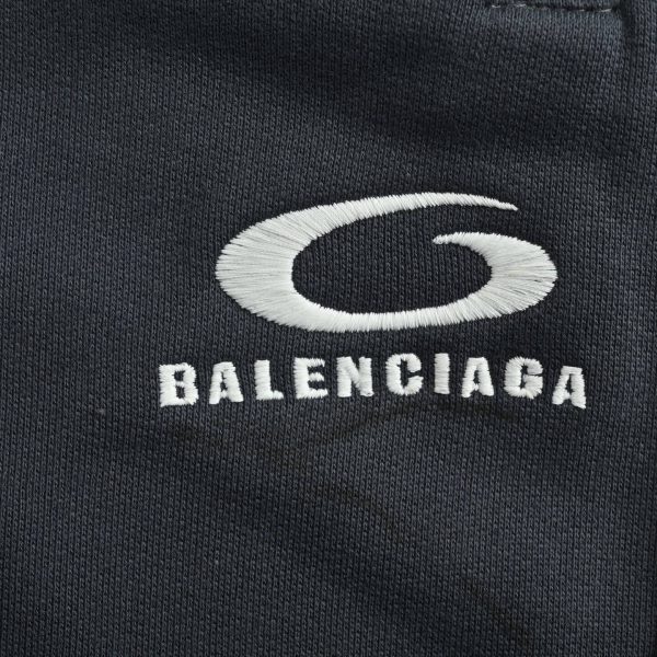 Balenciaga logo-Motif Five-Stripe Circular Embroidery Pants- Black