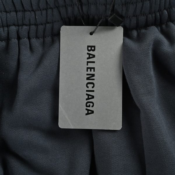 Balenciaga logo-Motif Five-Stripe Circular Embroidery Pants- Black