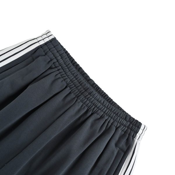 Balenciaga logo-Motif Five-Stripe Circular Embroidery Pants- Black