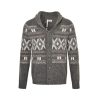 Brunello Cucinelli 'Geometric Jacquard' Cardigan- Grey