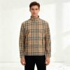 Burberry Check Harrington Collar Zip-Up Jacket- Beige (1) Burberry Check Harrington Collar Zip-Up Jacket- Beige