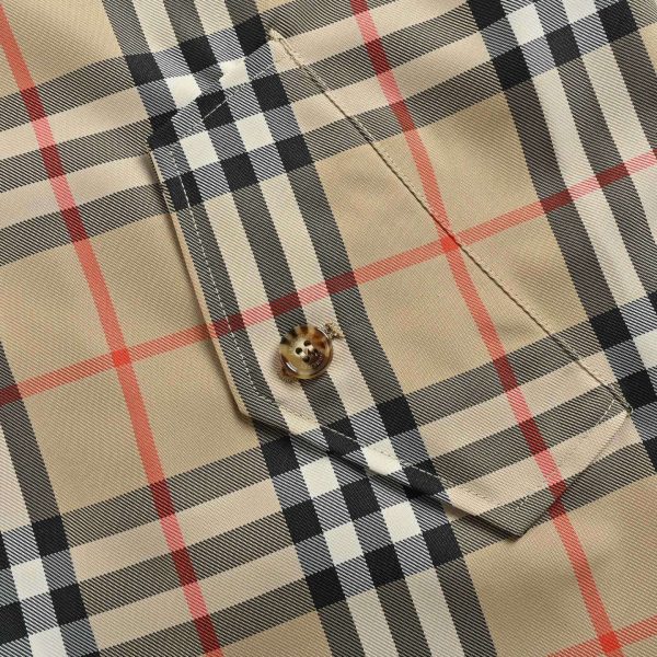 Burberry Check Harrington Collar Zip-Up Jacket- Beige (4) Burberry Check Harrington Collar Zip-Up Jacket- Beige