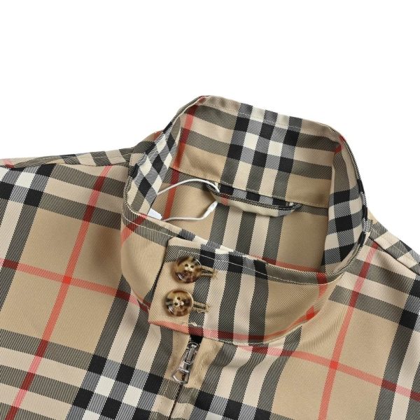 Burberry Check Harrington Collar Zip-Up Jacket- Beige (8) Burberry Check Harrington Collar Zip-Up Jacket- Beige
