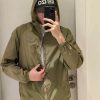 Burberry Checker-tape Nylon Hooded Jacket- Green (3) Burberry Checker-tape Nylon Zipped Hooded Jacket- Green