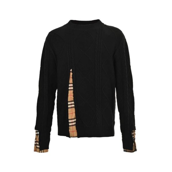 Burberry Nolen Cotton Crew Neck Sweatshirt- Black (10) Burberry Nolen Cotton Crew Neck Sweatshirt- Black