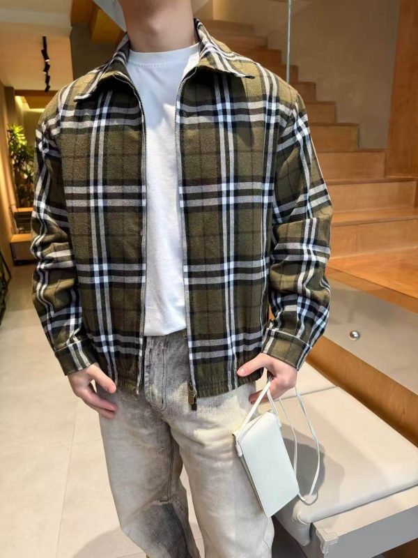 Burberry Plaid Check Cashmere Jacket- Green (1) Burberry Plaid Check Cashmere Jacket- Green