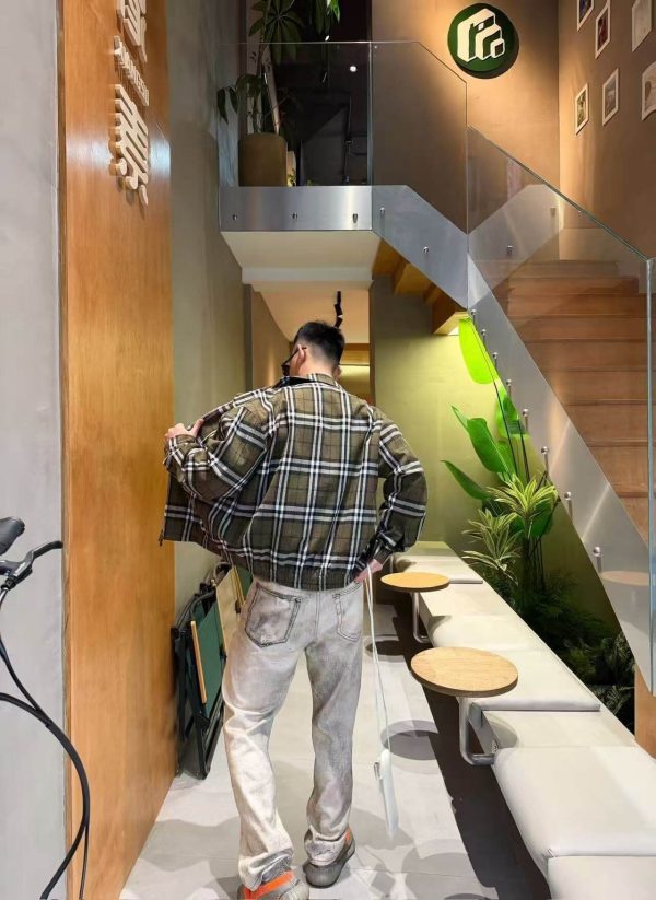 Burberry Plaid Check Cashmere Jacket- Green (2) Burberry Plaid Check Cashmere Jacket- Green