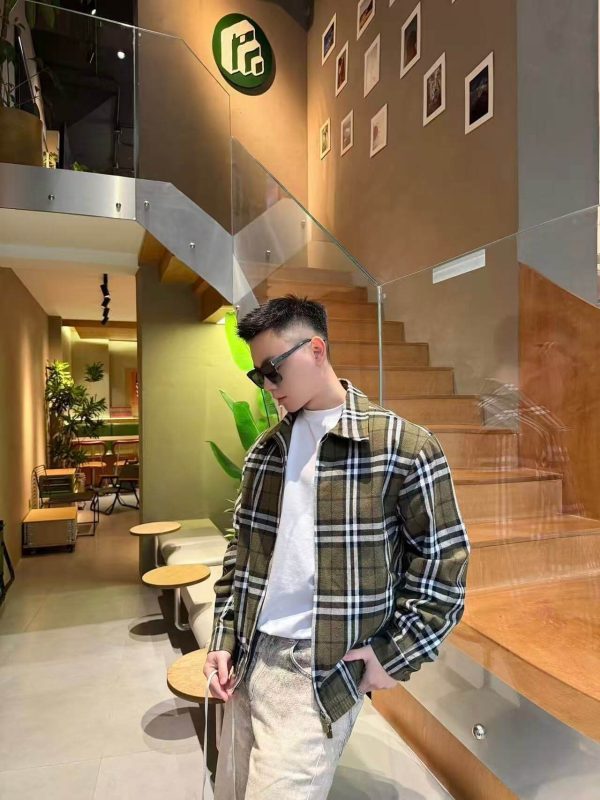 Burberry Plaid Check Cashmere Jacket- Green (3) Burberry Plaid Check Cashmere Jacket- Green