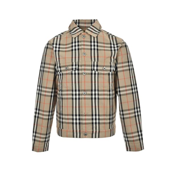 Burberry Plaid Overshirt Jacket- Beige