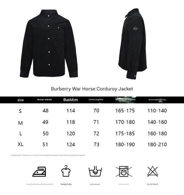 Burberry War Horse Corduroy Shirt Jacket- Black (11) Burberry War Horse Corduroy Shirt Jacket- Black