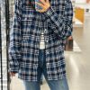 Celine Checked Cotton Loose Lumberjack Shirt- Navy Blue (3) Celine Checked Cotton Loose Lumberjack Shirt- Navy Blue