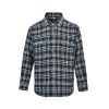 Celine Checked Cotton Loose Lumberjack Shirt- Navy Blue (9) Celine Checked Cotton Loose Lumberjack Shirt- Navy Blue