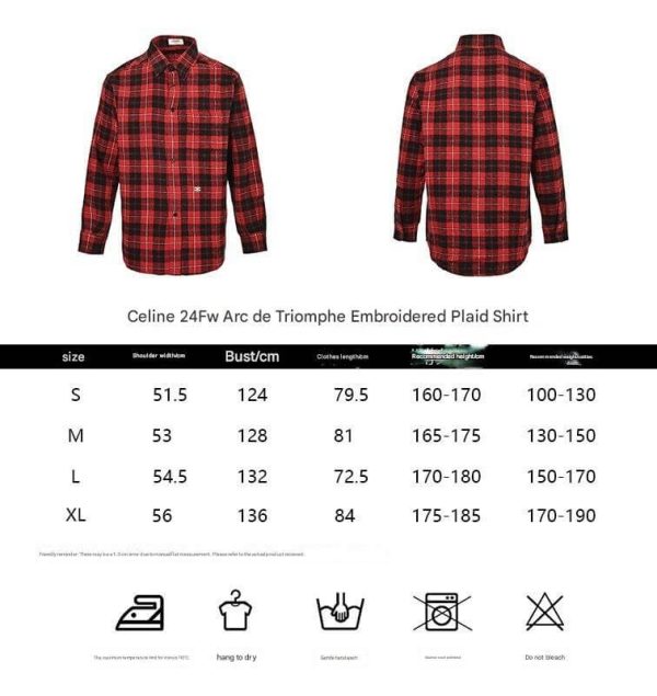 Celine Checked Cotton Loose Lumberjack Shirt- Red (10) Celine Checked Cotton Loose Lumberjack Shirt- Red