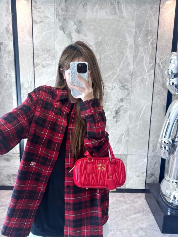 Celine Checked Cotton Loose Lumberjack Shirt- Red (3) Celine Checked Cotton Loose Lumberjack Shirt- Red