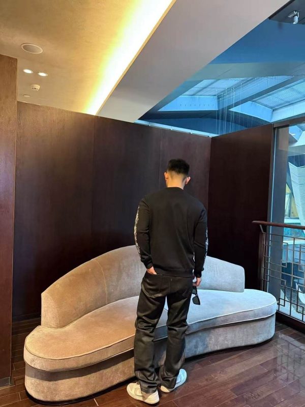 Chrome Hearts Sanskrit Letter Sleeves Crewneck Sweatshirt- Black