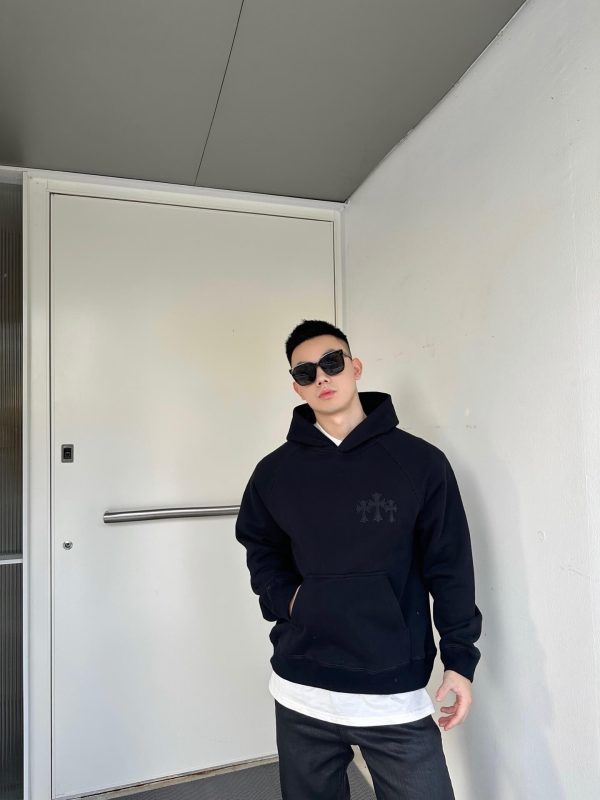 Chrome Hearts Y Not Cemetery Cross Hoodie- Black