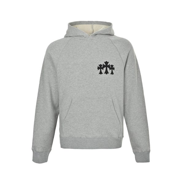 Chrome Hearts Y Not Cemetery Cross Hoodie- Gray