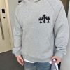 Chrome Hearts Y Not Cemetery Cross Hoodie- Gray
