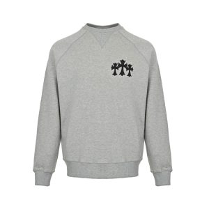 Chrome Hearts Y Not Cemetery Cross Sweatshirt- Gray