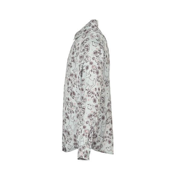 Dior Floral and Bird Print long-sleeved shirt- Light Blue
