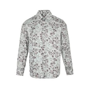 Dior Floral and Bird Print long-sleeved shirt- Light Blue (12) Dior Floral and Bird Print long-sleeved shirt- Light Blue