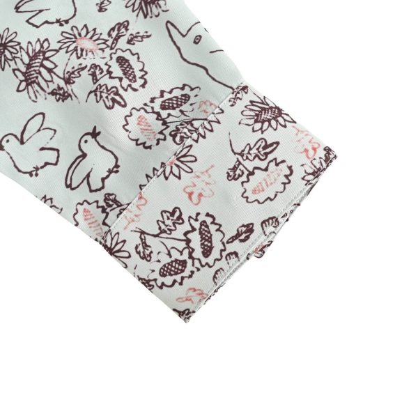 Dior Floral and Bird Print long-sleeved shirt- Light Blue