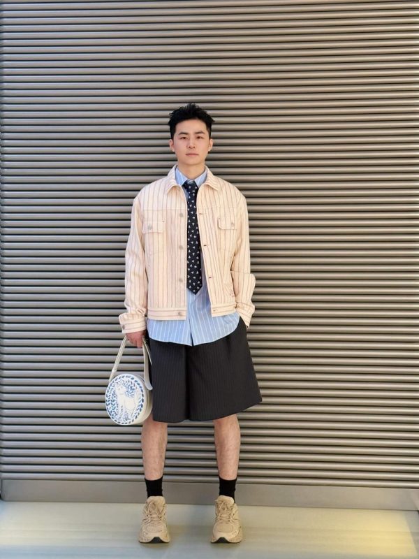 Dior and Hylton Nel Mki Cotton Denim Stripe Jacket- White (1) Dior and Hylton Nel Mki Cotton Denim Stripe Jacket- White