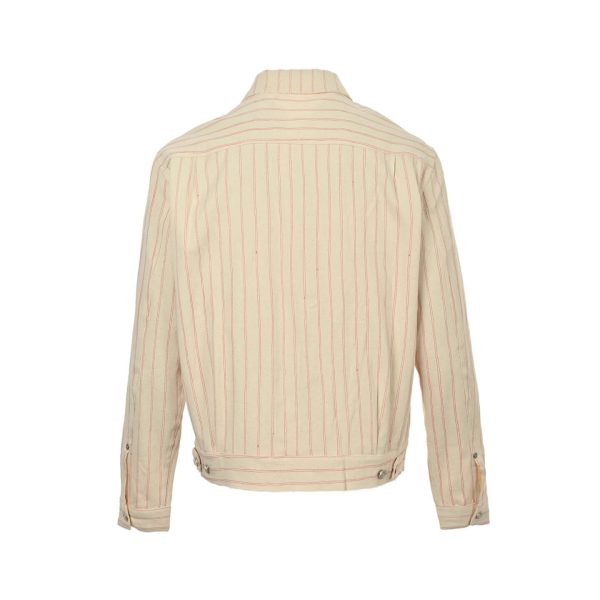 Dior and Hylton Nel Mki Cotton Denim Stripe Jacket- White (10) Dior and Hylton Nel Mki Cotton Denim Stripe Jacket- White