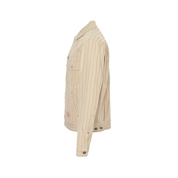 Dior and Hylton Nel Mki Cotton Denim Stripe Jacket- White (11) Dior and Hylton Nel Mki Cotton Denim Stripe Jacket- White