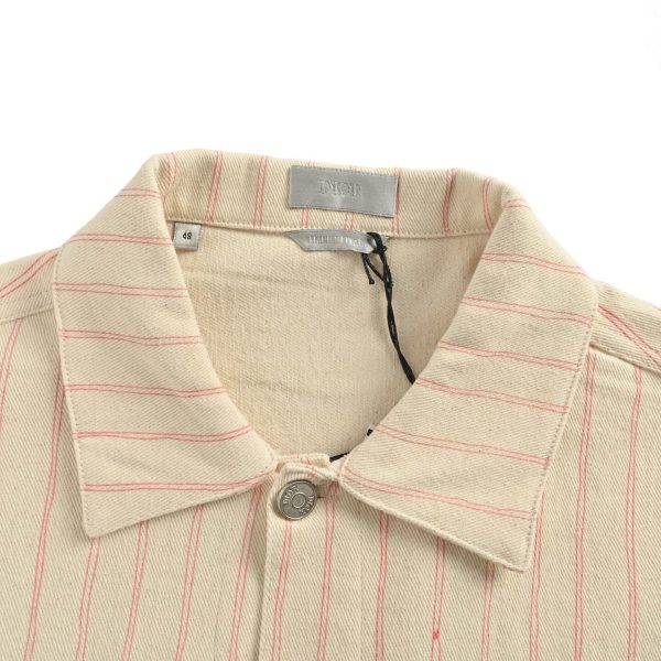 Dior and Hylton Nel Mki Cotton Denim Stripe Jacket- White (8) Dior and Hylton Nel Mki Cotton Denim Stripe Jacket- White