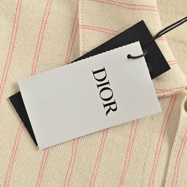 Dior and Hylton Nel Mki Cotton Denim Stripe Jacket- White (9) Dior and Hylton Nel Mki Cotton Denim Stripe Jacket- White