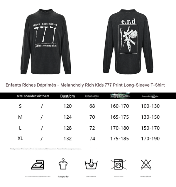 Enfants Riches Déprimés 777 Long-Sleeved T-Shirt- Black
