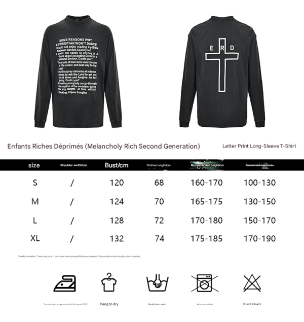 Enfants Riches Déprimés (ERD) Long-sleeved T-shirt- Black