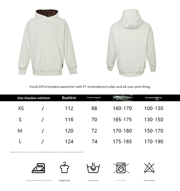 Fendi Brand Sweatshirt Hoodie- White