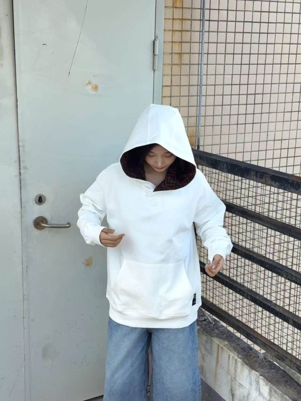 Fendi Brand Sweatshirt Hoodie- White