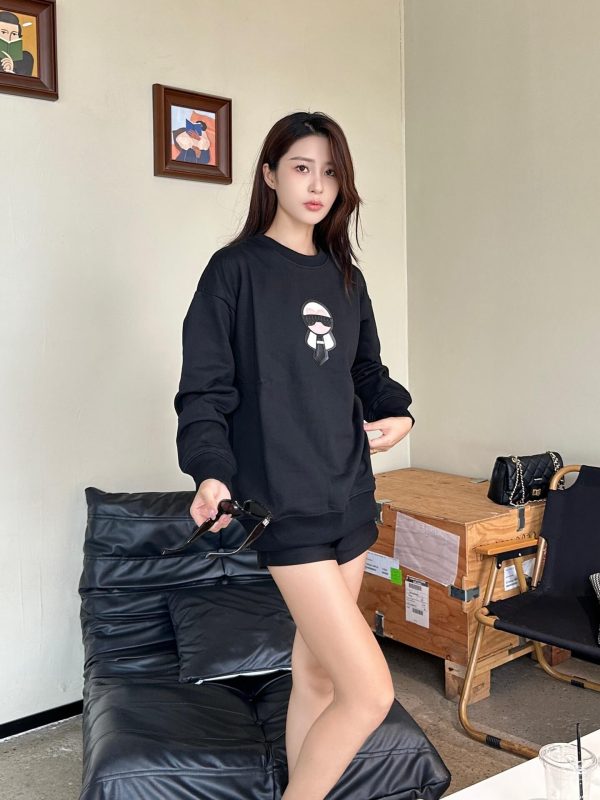 Fendi Karl Lagerfeld Crew Neck Sweatshirt- Black