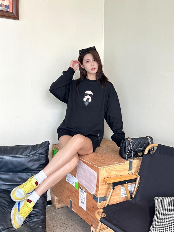 Fendi Karl Lagerfeld Crew Neck Sweatshirt- Black