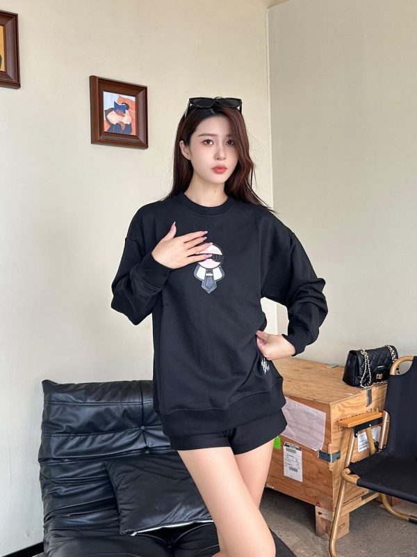 Fendi Karl Lagerfeld Crew Neck Sweatshirt- Black