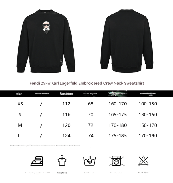 Fendi Karl Lagerfeld Crew Neck Sweatshirt- Black