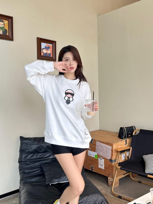 Fendi Karl Lagerfeld Crew Neck Sweatshirt- White