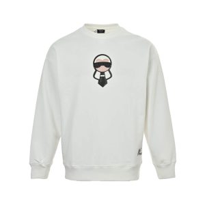 Fendi Karl Lagerfeld Crew Neck Sweatshirt- White (8) Fendi Karl Lagerfeld Crew Neck Sweatshirt- White