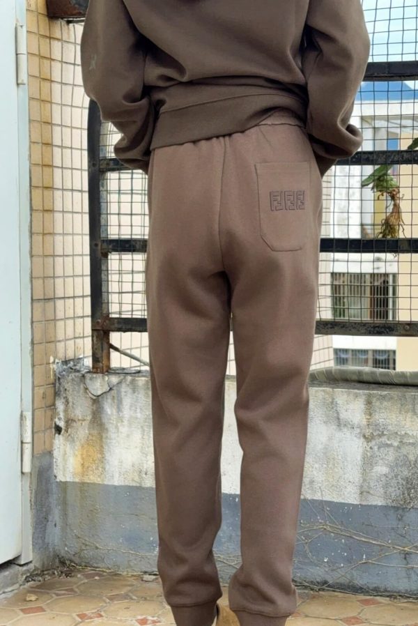 Fendi Monster Eyes Print Sweatpants- Brown