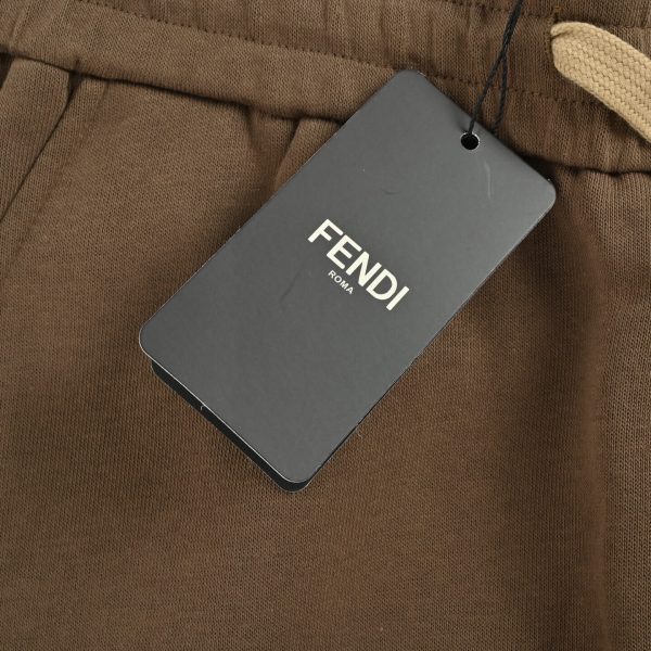 Fendi Monster Eyes Print Sweatpants- Brown