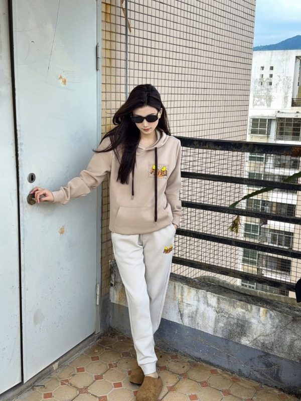 Fendi Monster Eyes Print Sweatpants- Off-White